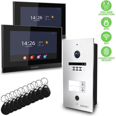 Evolveo, Klingel + Türsprechanlage, DoorPhone ID-2, 2drátový videotelefon pro dva byty s RFID, otiskem prstu a podporou ONVIF ka (Kabelgebunden) Evolveo, Klingel + Türsprechanlage, DoorPhone ID-2, 2drátový videotelefon pro dva byty s RFID, otiskem prstu a podporou ONVIF ka (Kabelgebunden)