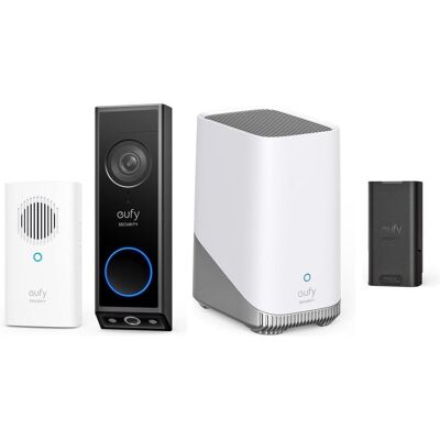 eufy, Klingel + Türsprechanlage, Video Doorbell E340 mit Chime + Homebase 3 S380 + zusätzlicher Akku - Bündelvorteil (Kabelgebunden, Kabellos, WLAN) eufy, Klingel + Türsprechanlage, Video Doorbell E340 mit Chime + Homebase 3 S380 + zusätzlicher Akku - Bündelvorteil (Kabelgebunden, Kabellos, WLAN)