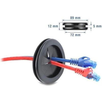 Delock, Leitungsführung Zubehör, Gummi Kabeldurchführung rund Ø 80 mm schwarz Delock, Leitungsführung Zubehör, Gummi Kabeldurchführung rund Ø 80 mm schwarz