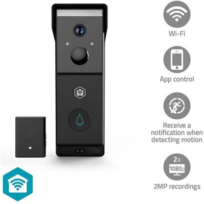Nedis, Klingel + Türsprechanlage, SmartLife Video-Türsprechanlage Batteriebetrieben 2x Full HD 1080p Cloud Storage (option (Kabellos) Nedis, Klingel + Türsprechanlage, SmartLife Video-Türsprechanlage Batteriebetrieben 2x Full HD 1080p Cloud Storage (option (Kabellos)