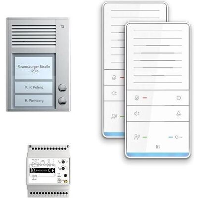 TCS, Klingel + Türsprechanlage, Audio-Sprechanlagen-Set Aufputz für 2 Wohneinheit (Kabelgebunden) TCS, Klingel + Türsprechanlage, Audio-Sprechanlagen-Set Aufputz für 2 Wohneinheit (Kabelgebunden)