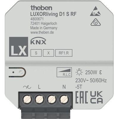 Theben, Aktor, LUXORliving D1 S RF (Dimmaktor) Theben, Aktor, LUXORliving D1 S RF (Dimmaktor)