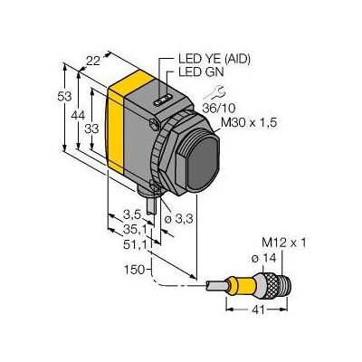 Turck, Bewegungsmelder, Opto Sensor Einweglichtschranke Empfänger zur Wassererkennung (2 m) Turck, Bewegungsmelder, Opto Sensor Einweglichtschranke Empfänger zur Wassererkennung (2 m)