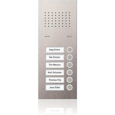 Ritto, Klingel + Türsprechanlage, Electric Türstation Acero Pur 6WE Spalte Ritto, Klingel + Türsprechanlage, Electric Türstation Acero Pur 6WE Spalte