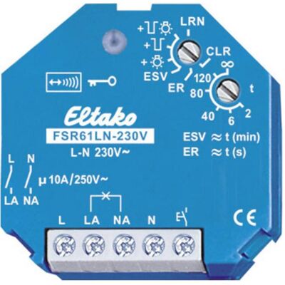 Eltako, Aktor, FSR61LN-230V Funk-Aktor Unterputz Schaltleistung (max.) 2000 W Reichweite max. (im Freifeld) 30 m (Schaltaktor) Eltako, Aktor, FSR61LN-230V Funk-Aktor Unterputz Schaltleistung (max.) 2000 W Reichweite max. (im Freifeld) 30 m (Schaltaktor)