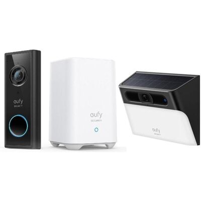 eufy Security-Video Doorbell S220 + Solar Wall Light Cam S120 - Bundelvoordeel, Netzwerkkamera, Schwarz eufy Security-Video Doorbell S220 + Solar Wall Light Cam S120 - Bundelvoordeel, Netzwerkkamera, Schwarz