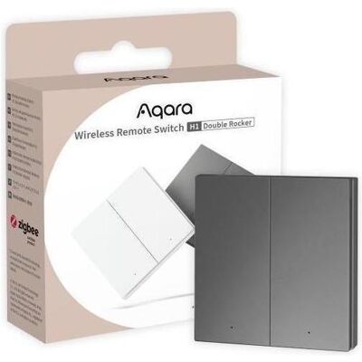 Aqara, Lichtschalter + Storenschalter, Zigbee Funk-Schalter H1 Grau Doppelwippe für Smart Home Aqara, Lichtschalter + Storenschalter, Zigbee Funk-Schalter H1 Grau Doppelwippe für Smart Home