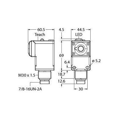 Turck, Bewegungsmelder, Ultraschallsensor Reflexionstaster Q45UBB63DACQ (1.40 m) Turck, Bewegungsmelder, Ultraschallsensor Reflexionstaster Q45UBB63DACQ (1.40 m)
