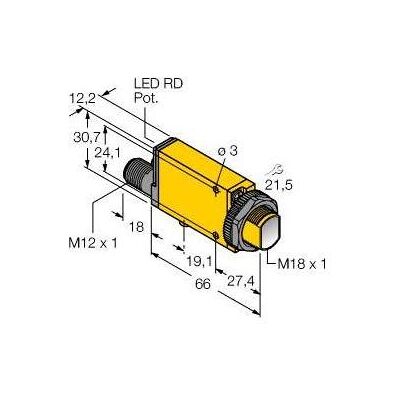 Turck, Bewegungsmelder, Opto Sensor Einweglichtschranke Sender SMA31EQD (3 m) Turck, Bewegungsmelder, Opto Sensor Einweglichtschranke Sender SMA31EQD (3 m)