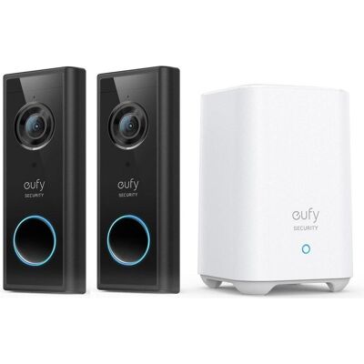 eufy, Klingel + Türsprechanlage, security S220 2K Draadloze Video Deurbel 2 stuks + HomeBase 2 - Bundelvoordeel (Kabellos, WLAN) eufy, Klingel + Türsprechanlage, security S220 2K Draadloze Video Deurbel 2 stuks + HomeBase 2 - Bundelvoordeel (Kabellos, WLAN)