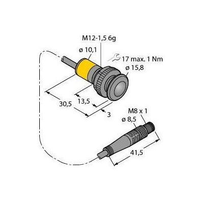 Turck, Bewegungsmelder, Opto Sensor Einweglichtschranke Sender SB12TE1Q3 (1.50 m) Turck, Bewegungsmelder, Opto Sensor Einweglichtschranke Sender SB12TE1Q3 (1.50 m)