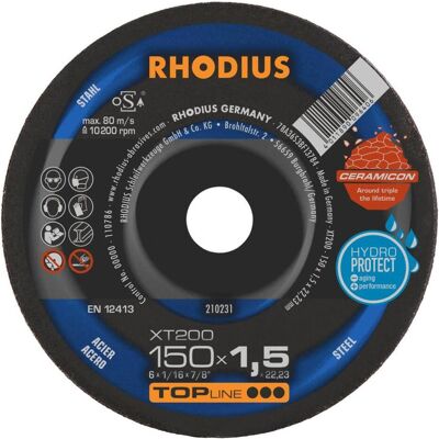 Rhodius, Sägeblatt, TOPline XT200 EXTENDED Extradünne Trennscheibe 150 x 1,5 x 22,23 mm Rhodius, Sägeblatt, TOPline XT200 EXTENDED Extradünne Trennscheibe 150 x 1,5 x 22,23 mm