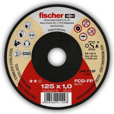 Fischer, Sägeblatt, Trennscheibe FP 1,0/125 flach Inox Fischer, Sägeblatt, Trennscheibe FP 1,0/125 flach Inox