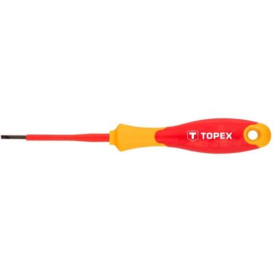 Topex, Schraubenzieher, Schlitzschraubendreher 1000 V, 2,5 x 75 mm, CrMo Topex, Schraubenzieher, Schlitzschraubendreher 1000 V, 2,5 x 75 mm, CrMo