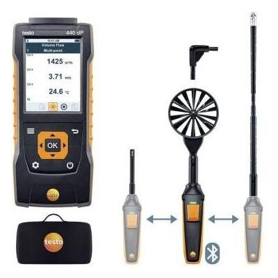 Testo, Detektor, 440 Luftstrom-Kit2 Anemometer +1370 (Temperature-TC) °C, +150 (Temperature-NTC) °C max.Temp. v Testo, Detektor, 440 Luftstrom-Kit2 Anemometer +1370 (Temperature-TC) °C, +150 (Temperature-NTC) °C max.Temp. v