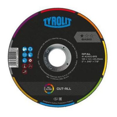 Tyrolit, Sägeblatt, Trennscheibe gerade Basic* Cut-All 125 x 1,0 mm Form 41 Tyrolit, Sägeblatt, Trennscheibe gerade Basic* Cut-All 125 x 1,0 mm Form 41