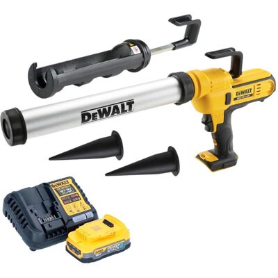 DeWalt, Kartuschenpistole + Fettpresse, DCE 581 E1K Akku Kartuschenpistole 18 V 310 ml + 1x Powerstack Akku 1,7 Ah + Ladegerät + (Kartuschenpistole) DeWalt, Kartuschenpistole + Fettpresse, DCE 581 E1K Akku Kartuschenpistole 18 V 310 ml + 1x Powerstack Akku 1,7 Ah + Ladegerät + (Kartuschenpistole)