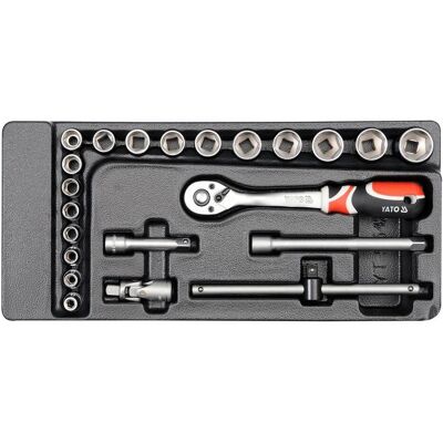 Yato, Zubehör Werkzeugaufbewahrung, PVC TRAY WITH 22PCS SOCKET SET 38 622 Yato, Zubehör Werkzeugaufbewahrung, PVC TRAY WITH 22PCS SOCKET SET 38 622