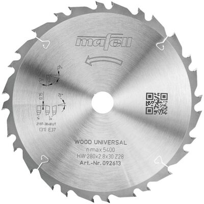 Mafell, Sägeblatt, Kreissägeblatt KSB-WU 280 GT Wood Universal Mafell, Sägeblatt, Kreissägeblatt KSB-WU 280 GT Wood Universal