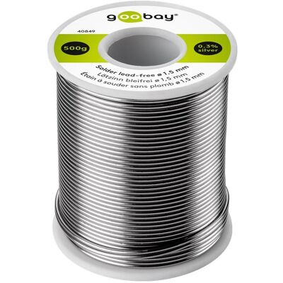 Goobay Lötzinn bleifrei, ø 1,5 mm, 500 g (Lötzinn), Lötgerät Zubehör, Silber Goobay Lötzinn bleifrei, ø 1,5 mm, 500 g (Lötzinn), Lötgerät Zubehör, Silber