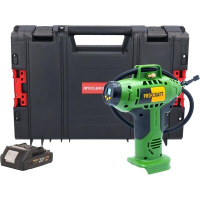 Procraft, Kompressor, LK20 Akku Kompressor 20 V 11 bar + 1x Akku 2,0 Ah + RHINO Toolcase - ohne Ladegerät (11 Bar) Procraft, Kompressor, LK20 Akku Kompressor 20 V 11 bar + 1x Akku 2,0 Ah + RHINO Toolcase - ohne Ladegerät (11 Bar)