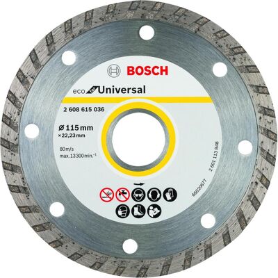 Bosch Zubehör, Sägeblatt, Diamanttrennscheibe Turbo Eco For Universal, 115 mm Bosch Zubehör, Sägeblatt, Diamanttrennscheibe Turbo Eco For Universal, 115 mm