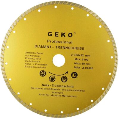GEKO, Schleifmittel, Diamant-Trennscheibe, TURBO, 300x8x32mm GEKO, Schleifmittel, Diamant-Trennscheibe, TURBO, 300x8x32mm