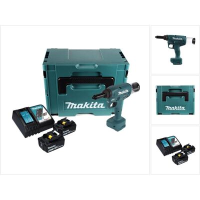Makita, Tacker + Nagelpistole, DRV 250 RTJ Akku Blindnietsetzgerät 18 V 20 kN Brushless + 2x Akku 5,0 Ah + Ladegerät + Makpa Makita, Tacker + Nagelpistole, DRV 250 RTJ Akku Blindnietsetzgerät 18 V 20 kN Brushless + 2x Akku 5,0 Ah + Ladegerät + Makpa