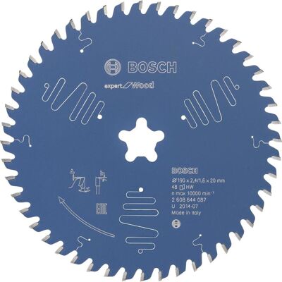 Bosch Professional Zubehör, Sägeblatt, Kreissägeblatt Expert for Wood, 190 x 2,4 mm, 48 Bosch Professional Zubehör, Sägeblatt, Kreissägeblatt Expert for Wood, 190 x 2,4 mm, 48