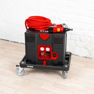 Stier, Kompressor, Systainer-Kompressor-Set inkl. Systainer II T-Loc, Rollbrett + Druckluftnagler 6-teilig (6 l, 8 Bar) Stier, Kompressor, Systainer-Kompressor-Set inkl. Systainer II T-Loc, Rollbrett + Druckluftnagler 6-teilig (6 l, 8 Bar)