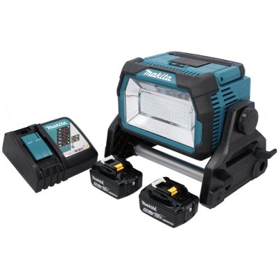 Makita, Arbeitsleuchte, DML 809 RT Akku LED Baustrahler 18 V 10000 lm + 2x Akku 5,0 Ah + Ladegerät (10000 lm) Makita, Arbeitsleuchte, DML 809 RT Akku LED Baustrahler 18 V 10000 lm + 2x Akku 5,0 Ah + Ladegerät (10000 lm)