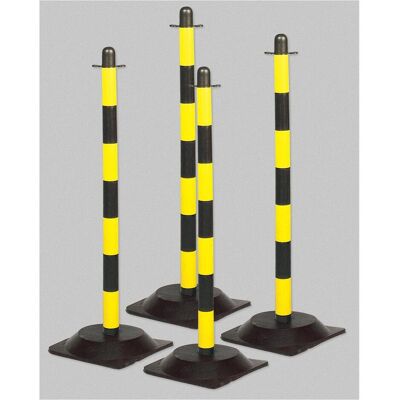 Brady, Absperrung, Sperrpfosten & Gummifuss (1,6 kg), Polyethylen, Schwarz & Gelb gestreift, (4 Stück/Pack) Brady, Absperrung, Sperrpfosten & Gummifuss (1,6 kg), Polyethylen, Schwarz & Gelb gestreift, (4 Stück/Pack)