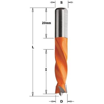 CMT, Bohrereinsatz, 306.030.21 Dreifachbohrer HM 3 x 8 x 55,5 mm Rechts (8 Millimeter) CMT, Bohrereinsatz, 306.030.21 Dreifachbohrer HM 3 x 8 x 55,5 mm Rechts (8 Millimeter)