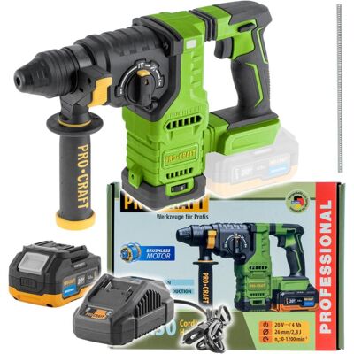 Procraft, Bohrmaschine + Akkuschrauber, PHA30-1B Akku Bohrhammer 20 V 2,8 J SDS plus Brushless + 1x Akku 4,0 Ah + Ladegerät (Bohrhammer) Procraft, Bohrmaschine + Akkuschrauber, PHA30-1B Akku Bohrhammer 20 V 2,8 J SDS plus Brushless + 1x Akku 4,0 Ah + Ladegerät (Bohrhammer)