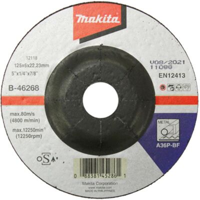 Makita, Schleifmittel, Schruppscheibe 125x6mm Stahl (36, A36P) Makita, Schleifmittel, Schruppscheibe 125x6mm Stahl (36, A36P)