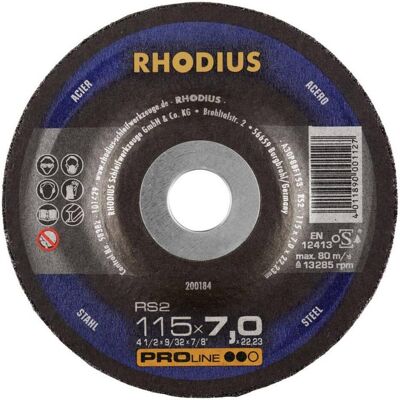 Rhodius 200184 RS2 Schleifscheibe - Stahl, 115mm, 22.23mm Rhodius 200184 RS2 Schleifscheibe - Stahl, 115mm, 22.23mm
