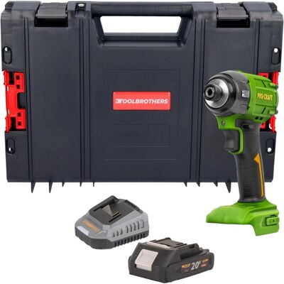 Procraft, Bohrmaschine + Akkuschrauber, PS22bb Akku Schlagschrauber 20 V 230 Nm 1/2" Brushless + 1x Akku 2,0 Ah + Ladegerät + (Schlagschrauber) Procraft, Bohrmaschine + Akkuschrauber, PS22bb Akku Schlagschrauber 20 V 230 Nm 1/2" Brushless + 1x Akku 2,0 Ah + Ladegerät + (Schlagschrauber)