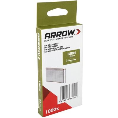 Arrow, Tackerklammern + Tackernägel, 382164 Tackernägel Produktabmessung, Länge 16 mm 1000 St. Arrow, Tackerklammern + Tackernägel, 382164 Tackernägel Produktabmessung, Länge 16 mm 1000 St.