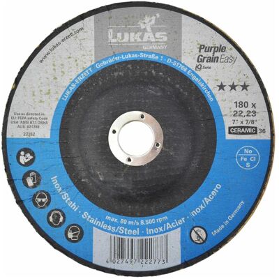 Lukas, Schleifmittel, LUKAS-ERZETT A27611800361547 Schleifscheiben-Set Durchmesser 180 mm Bohrungs-Ø 2 (P36) Lukas, Schleifmittel, LUKAS-ERZETT A27611800361547 Schleifscheiben-Set Durchmesser 180 mm Bohrungs-Ø 2 (P36)