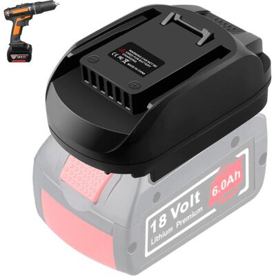 LKD, Werkzeugakku + Ladegerät, Akku-Adapter - Bosch (ProCORE) für Worx 6-polige Elektrowerkzeuge (18 V) LKD, Werkzeugakku + Ladegerät, Akku-Adapter - Bosch (ProCORE) für Worx 6-polige Elektrowerkzeuge (18 V)