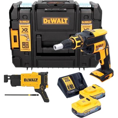 DeWalt, Bohrmaschine + Akkuschrauber, DCF 620 H2T Akku Trockenbauschrauber 18 V 30 Nm Brushless + 2x Powerstack Akku 5,0 Ah + DeWalt, Bohrmaschine + Akkuschrauber, DCF 620 H2T Akku Trockenbauschrauber 18 V 30 Nm Brushless + 2x Powerstack Akku 5,0 Ah +