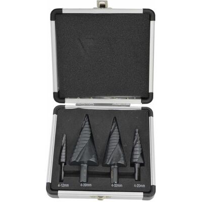 Awtools, Bohrereinsatz, AW WIERTŁO STOPNIOWE SPIRALNE KPL. 4szt./ 4-12 4-20 4-32 4-39mm/ AICrN/ CZARNE/ ETUI PLASTIK (Ø 4-32mm) Awtools, Bohrereinsatz, AW WIERTŁO STOPNIOWE SPIRALNE KPL. 4szt./ 4-12 4-20 4-32 4-39mm/ AICrN/ CZARNE/ ETUI PLASTIK (Ø 4-32mm)