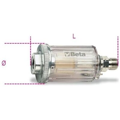 BETA, Zubehör Druckluftwerkzeug, 019190035 1919Sc 1/4-Mini Wasserabscheider 1/4" Ø mm BETA, Zubehör Druckluftwerkzeug, 019190035 1919Sc 1/4-Mini Wasserabscheider 1/4" Ø mm