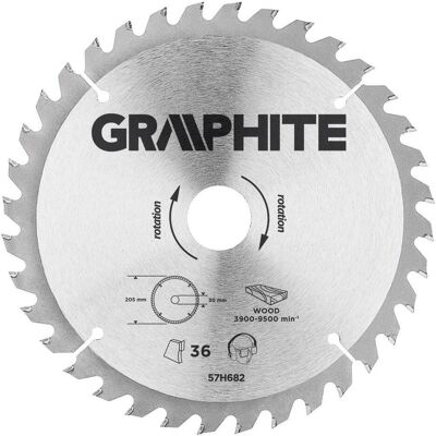 GRAPHITE Hartmetallkreissägeblatt 205mm - 36 Zähne GRAPHITE Hartmetallkreissägeblatt 205mm - 36 Zähne