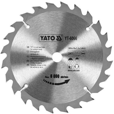 Yato, Sägeblatt, Profi HM Kreissägeblatt 205x18 24T YT-6066 Yato, Sägeblatt, Profi HM Kreissägeblatt 205x18 24T YT-6066