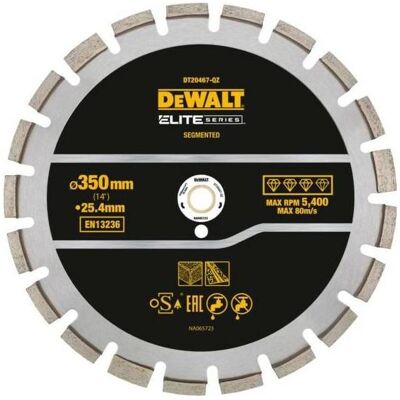 Dewalt 350mm Diamantsägeblatt - Asphalt & Beton - Langlebig Dewalt 350mm Diamantsägeblatt - Asphalt & Beton - Langlebig