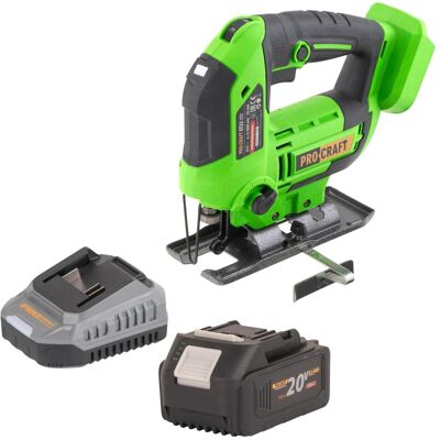 Procraft, Stichsäge, ST22 Akku Stichsäge 20 V 80 mm Brushless + 1x Akku 4,0 Ah + Ladegerät Procraft, Stichsäge, ST22 Akku Stichsäge 20 V 80 mm Brushless + 1x Akku 4,0 Ah + Ladegerät