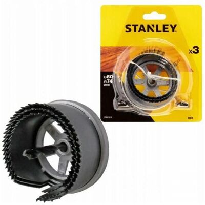 Stanley Modell STA81010-XJ Hochgeschwindigkeitsstahl Lochsäge-Set - 60/67/74mm - 30mm Tiefe Stanley Modell STA81010-XJ Hochgeschwindigkeitsstahl Lochsäge-Set - 60/67/74mm - 30mm Tiefe