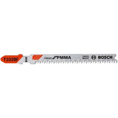 Bosch Professional, Sägeblatt, Stichsägeblatt BIM, T 102 BF Clean for PMMA Bosch Professional, Sägeblatt, Stichsägeblatt BIM, T 102 BF Clean for PMMA