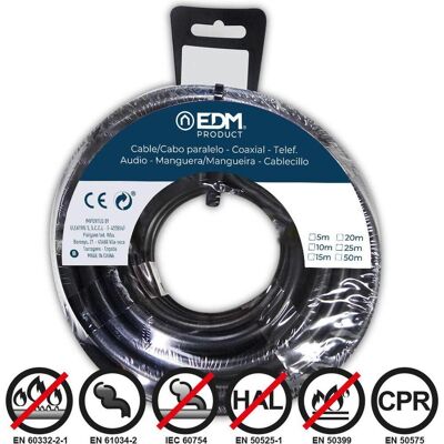 EDM Schwarzes Flexibles Kabel 15m - Kabel EDM Schwarzes Flexibles Kabel 15m - Kabel